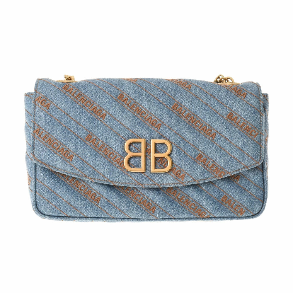 BALENCIAGA Chain Blue Shoulder Bag